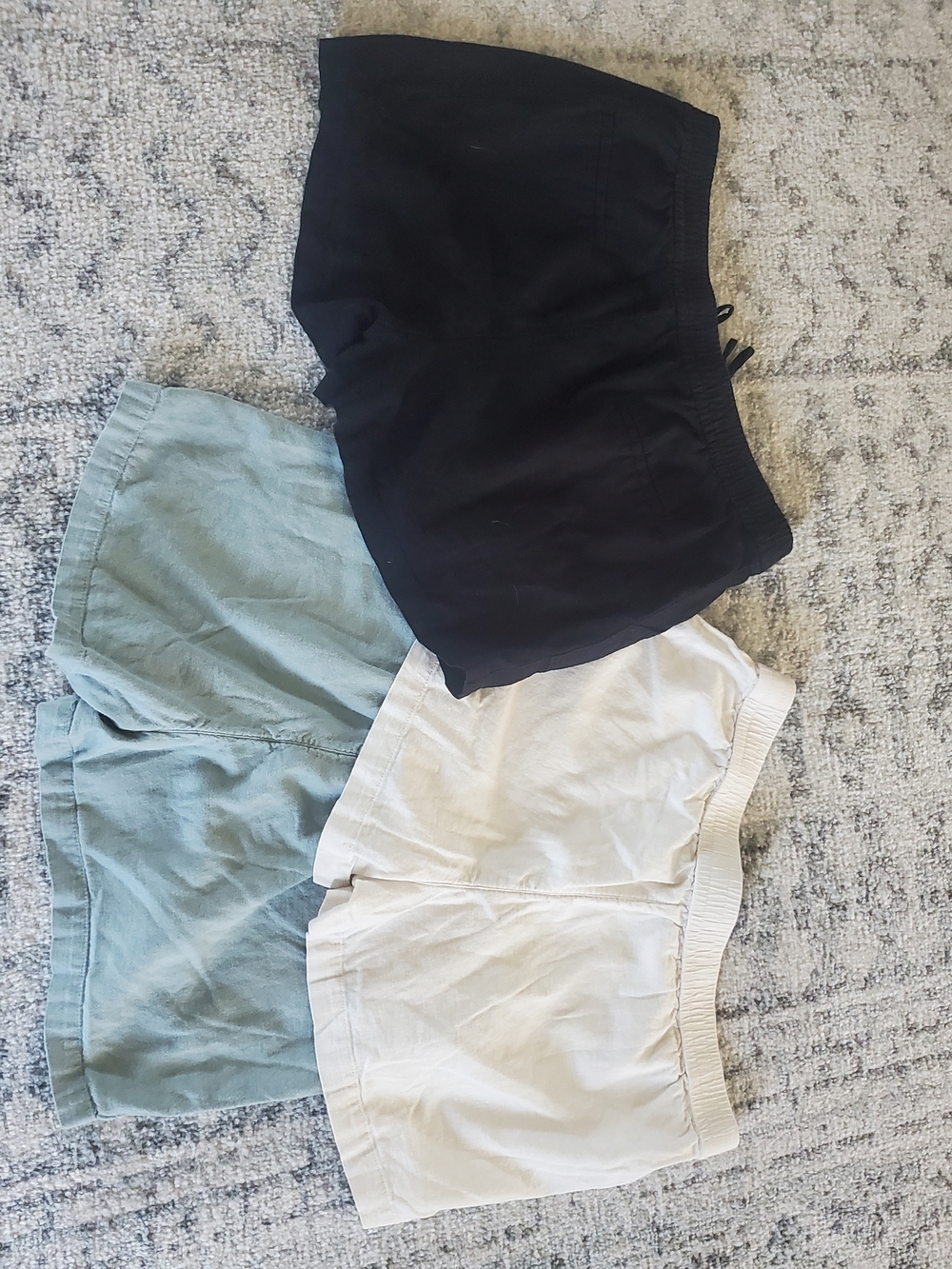 Women’s Casual Drawstring Shorts - Black, Sage, Cream - Picture 3 of 3